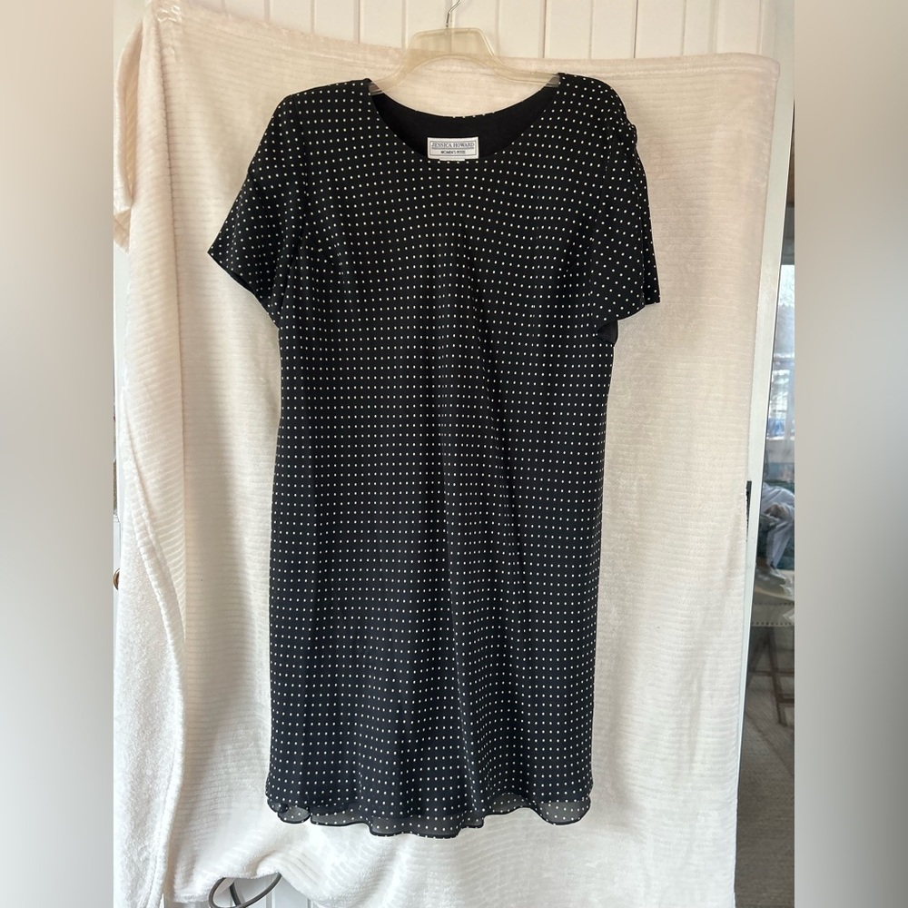 Jessica Howard Black Dress with White Dots